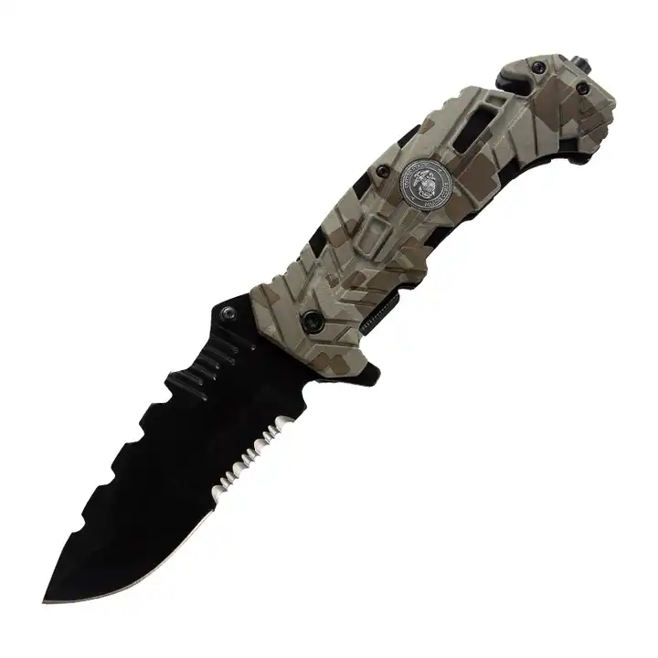 Cutit Pliabil Heavy Duty, tip Briceag, Army Style, pentru Camping Vanatoare Supravietuire si Bushcraft, HRC 58, Lama de 