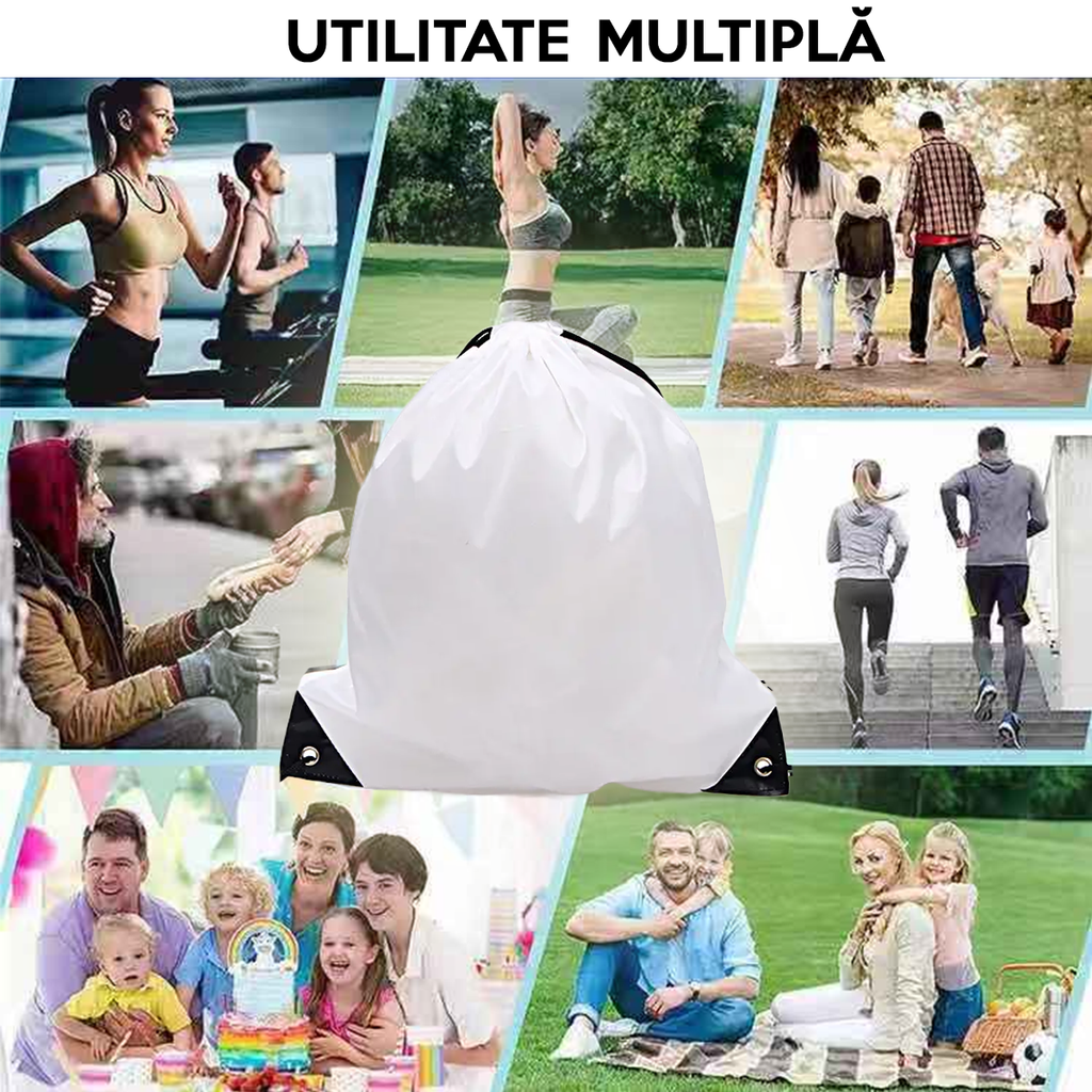 Rucsac pentru echipament de fitness, pentru incaltaminte de sport sau haine de schimb, 42x34cm, Poliester, PriStyle - 65