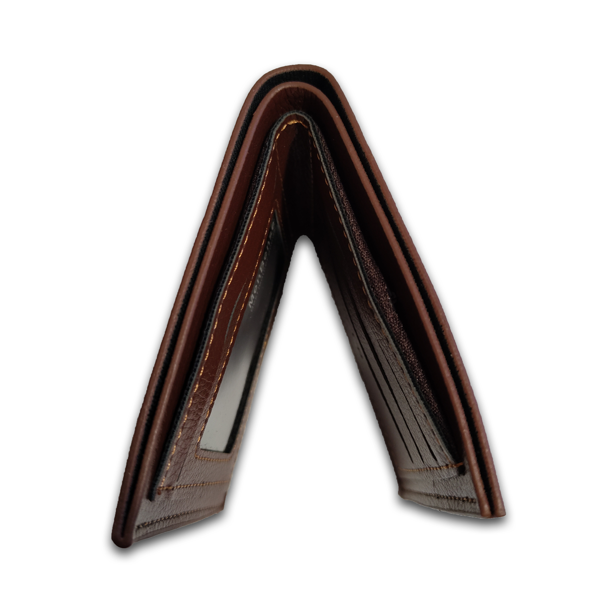 Portofel pentru barbati din piele ecologica, tip Slim, Elegant si Practic, Maro, PriStyle®