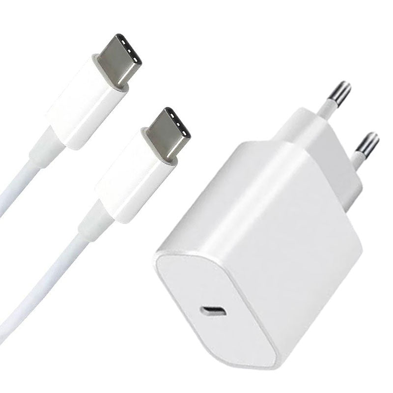 Incarcator Fast Charge USB - C Compatibil cu iPhone 15 / 15 Pro / 15 Pro Max, 20W, PriStyle®, Alb