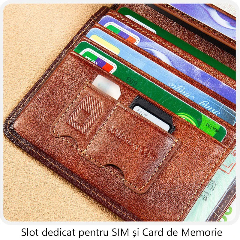 Portofel pentru Barbati din Piele Naturala de Calitate Superioara, Elegant si Durabil, cu Protectie RFID, Maro, PriStyle