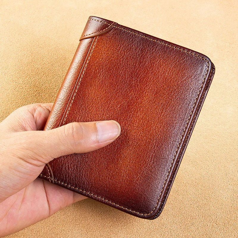 Portofel pentru Barbati din Piele Naturala de Calitate Superioara, Elegant si Durabil, cu Protectie RFID, Maro, PriStyle