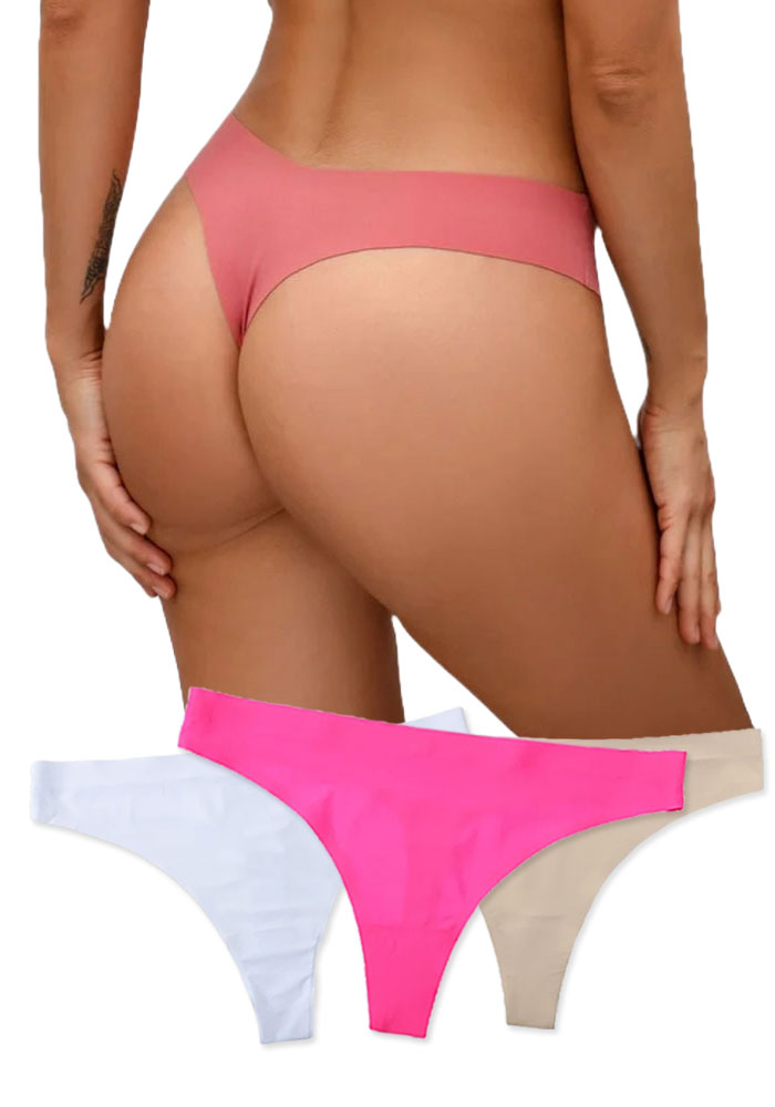 Chiloti de dama Premium tip Tanga, Satinati, Respirabili si Sexy, Fara Cusatura