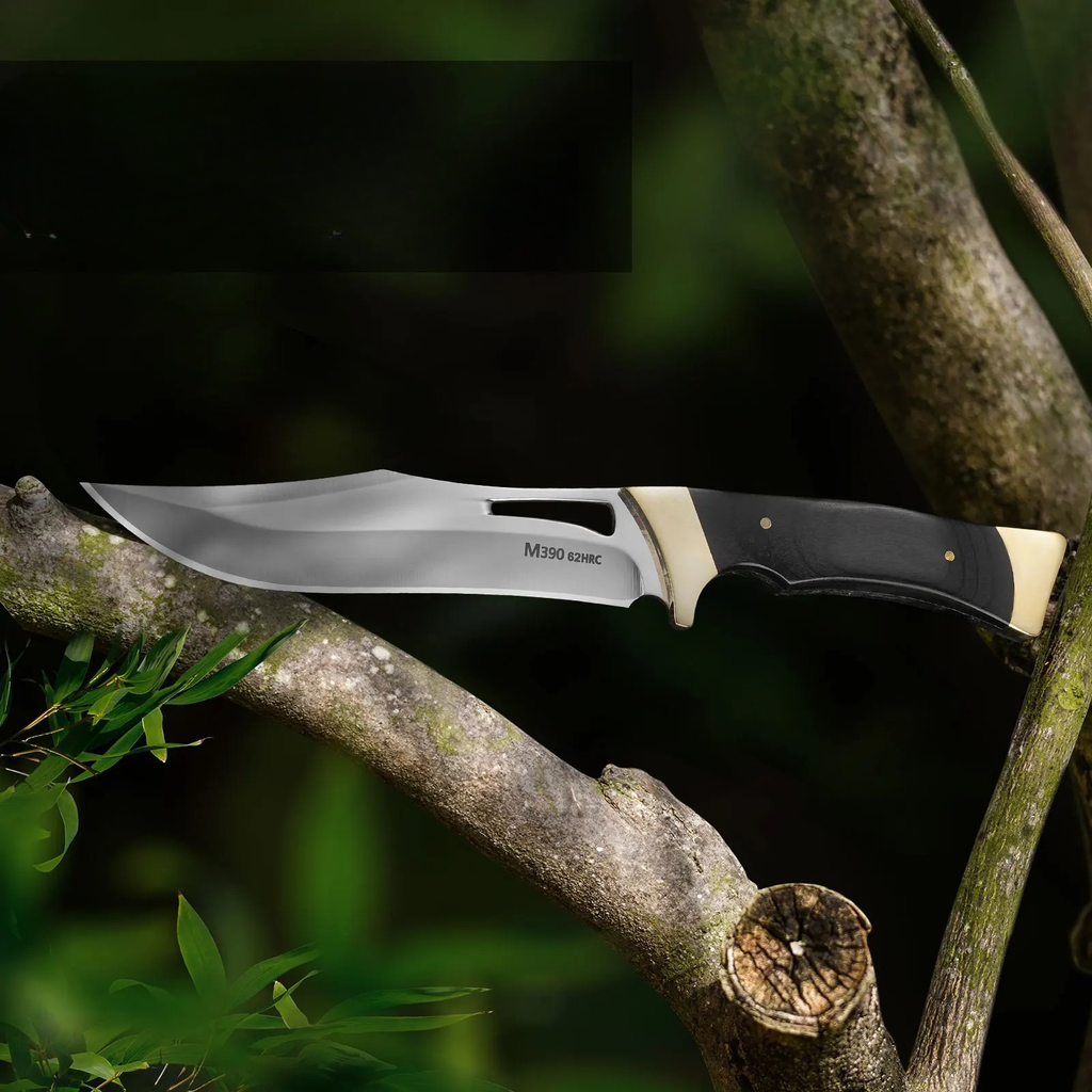 Cutit pentru Natura, "The Explorer", 26 cm, Cu Teaca, Perfect pentru Supravietuire sau Camping, Otel M390, Maro Havana, 