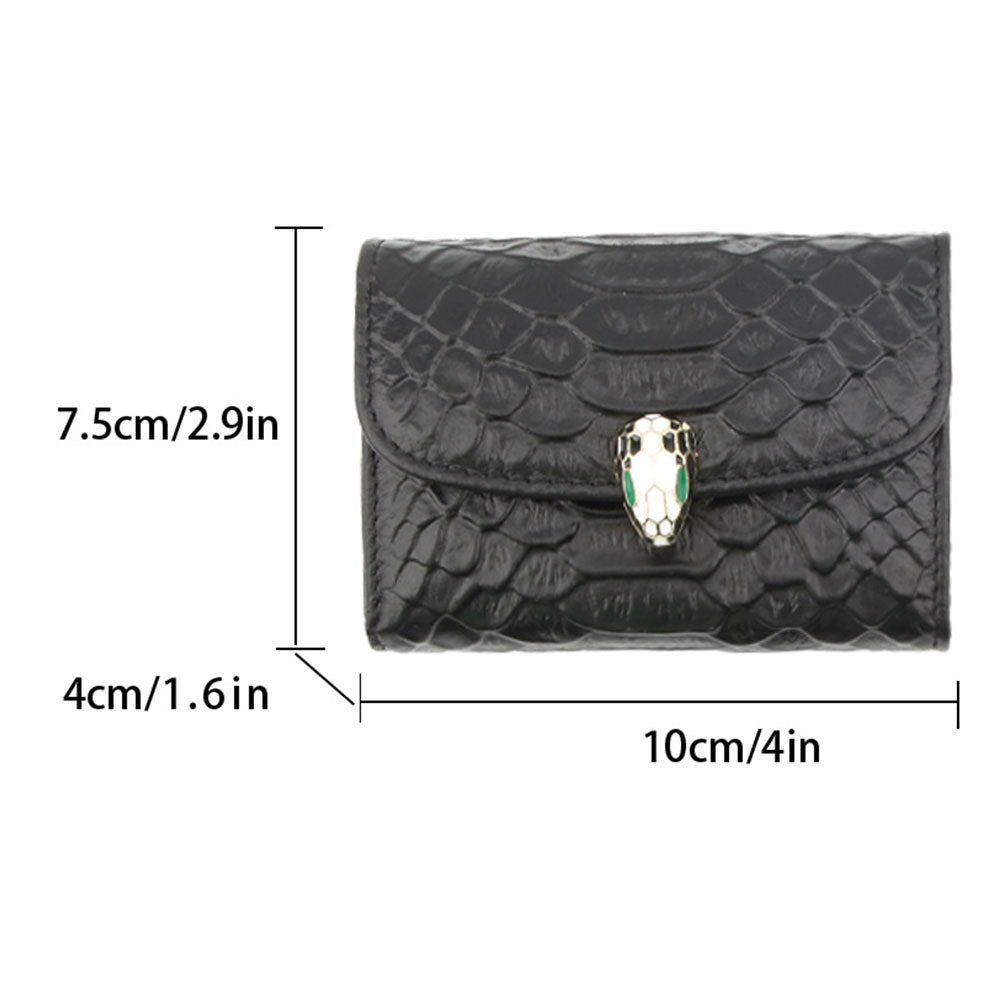 Portofel de Dama Elegant si Incapator, Asortabil cu Diverse Tinute pentru Femei, Piele Ecologica, Negru Lucios, PriStyle