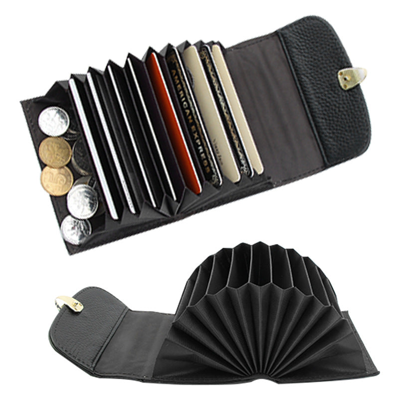 Portofel de Dama Elegant si Incapator, Asortabil cu Diverse Tinute pentru Femei, Piele Ecologica, Negru Lucios, PriStyle