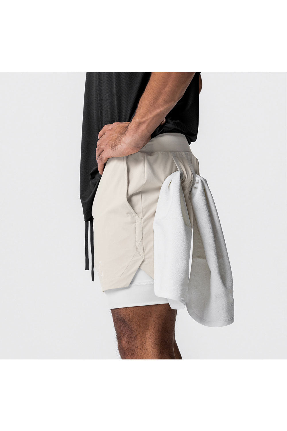 Pantaloni Scurti in Doua Straturi, Elastici si Respirabili, pentru Sala, Fitness sau Sport, Cu 3 Buzunare, Loc de Telefo