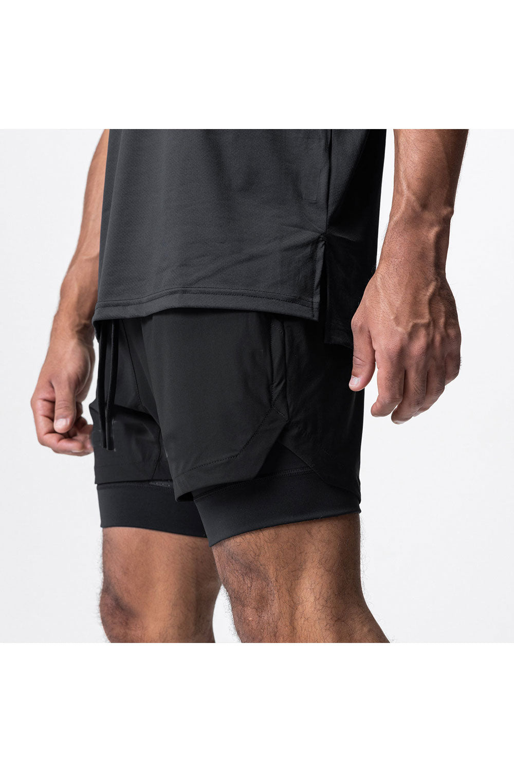 Pantaloni Scurti in Doua Straturi, Elastici si Respirabili, pentru Sala, Fitness sau Sport, Cu 3 Buzunare, Loc de Telefo