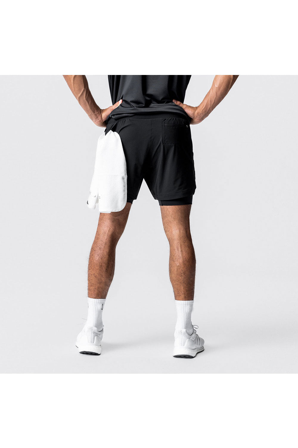 Pantaloni Scurti in Doua Straturi, Elastici si Respirabili, pentru Sala, Fitness sau Sport, Cu 3 Buzunare, Loc de Telefo