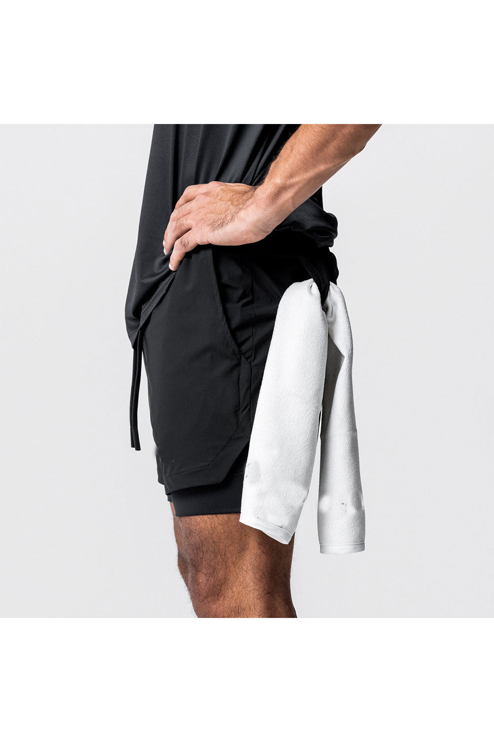 Pantaloni Scurti in Doua Straturi, Elastici si Respirabili, pentru Sala, Fitness sau Sport, Cu 3 Buzunare, Loc de Telefo