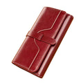 Portofel dama, piele naturala, RFID, 19x10.6x3cm, rosu