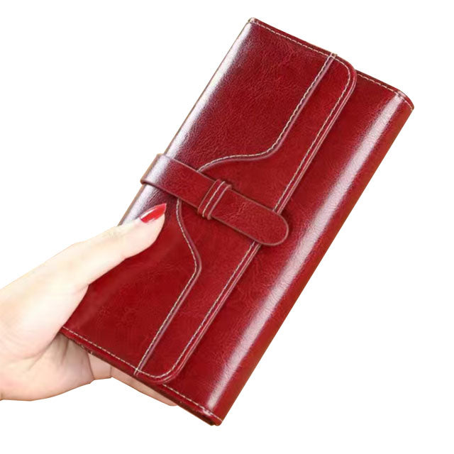 Portofel dama, piele naturala, RFID, 19x10.6x3cm, rosu