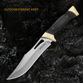 Cutit pentru Natura, "The Explorer", 26 cm, Cu Teaca, Perfect pentru Supravietuire sau Camping, Otel M390, Maro Havana, 