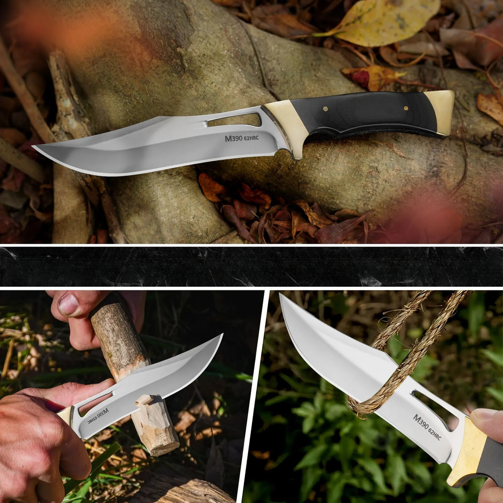 Cutit pentru Natura, "The Explorer", 26 cm, Cu Teaca, Perfect pentru Supravietuire sau Camping, Otel M390, Maro Havana, 