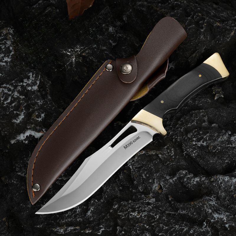Cutit pentru Natura, "The Explorer", 26 cm, Cu Teaca, Perfect pentru Supravietuire sau Camping, Otel M390, Maro Havana, 