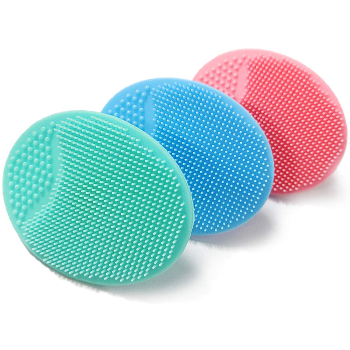 Set 3 perii de baie pentru bebelusi, masaj si exfoliere, silicon hipoalergenic, multicolor