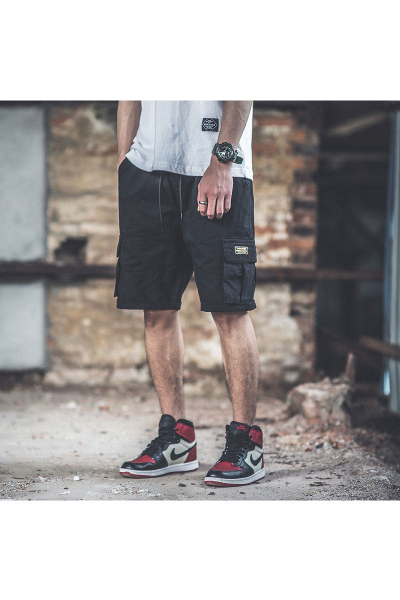 Pantaloni Scurti tip Trei Sferturi pentru Barbati, stil Relaxat, cu 6 Buzunare Largi