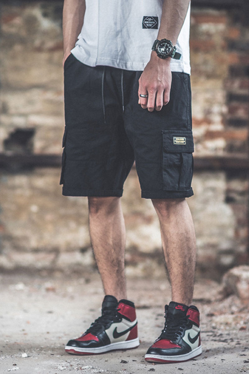 Pantaloni Scurti tip Trei Sferturi pentru Barbati, stil Relaxat, cu 6 Buzunare Largi