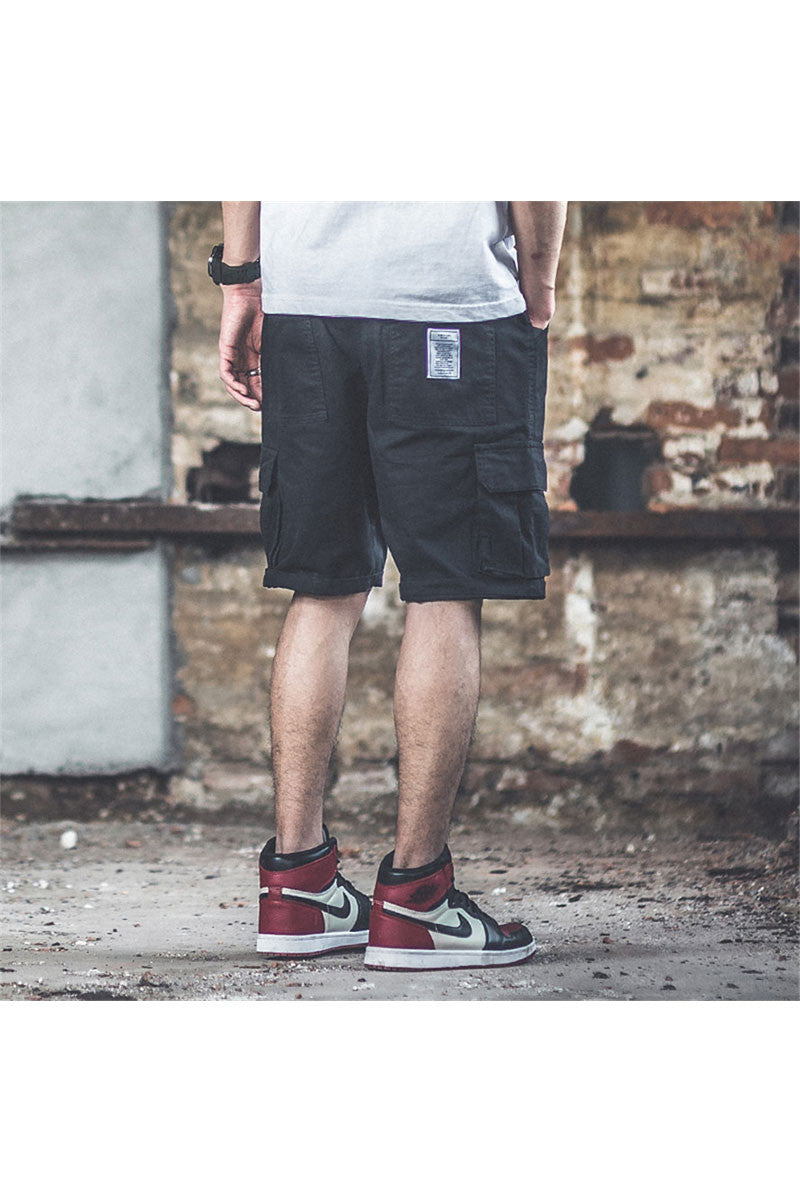 Pantaloni Scurti tip Trei Sferturi pentru Barbati, stil Relaxat, cu 6 Buzunare Largi