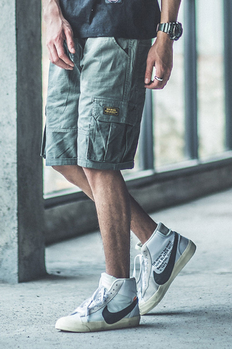 Pantaloni Scurti tip Trei Sferturi pentru Barbati, stil Relaxat, cu 6 Buzunare Largi