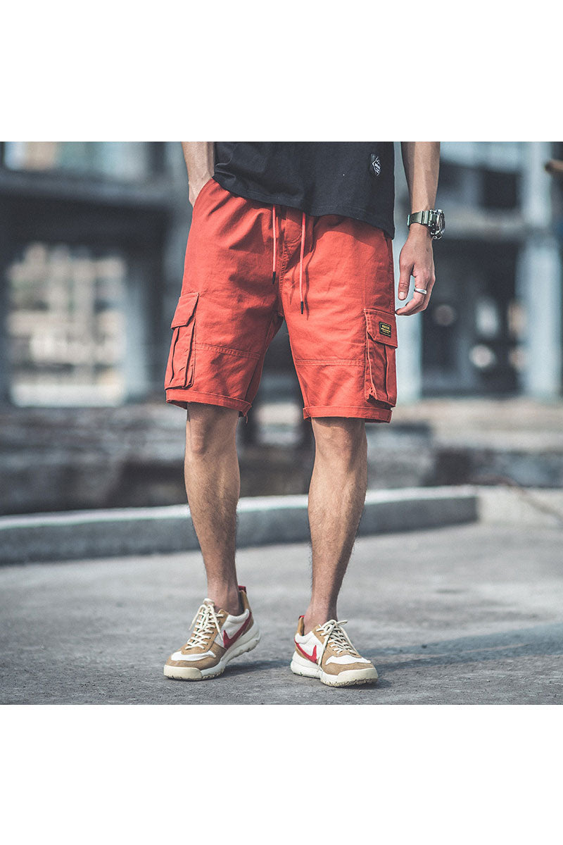 Pantaloni Scurti tip Trei Sferturi pentru Barbati, stil Relaxat, cu 6 Buzunare Largi