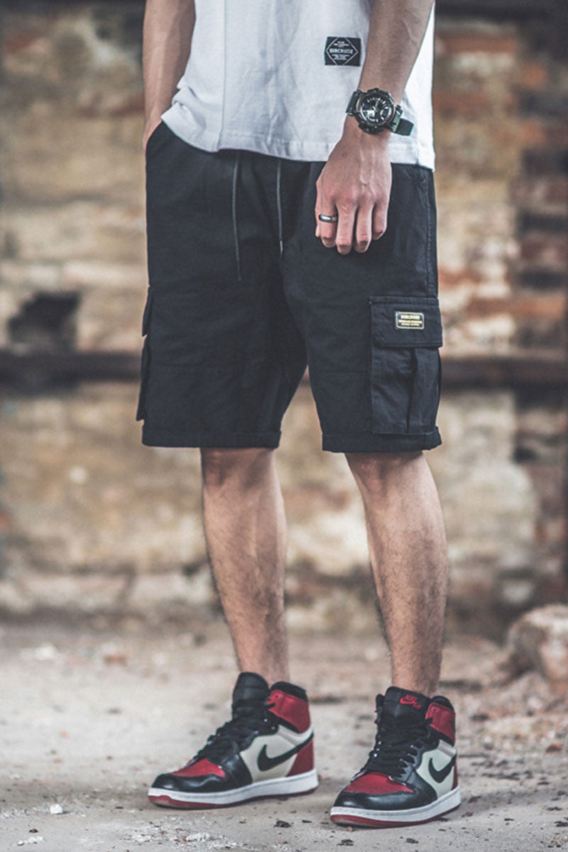 Pantaloni Scurti tip Trei Sferturi pentru Barbati, stil Relaxat, cu 6 Buzunare Largi