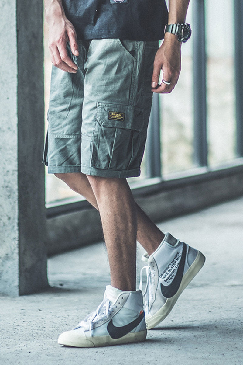 Pantaloni Scurti tip Trei Sferturi pentru Barbati, stil Relaxat, cu 6 Buzunare Largi
