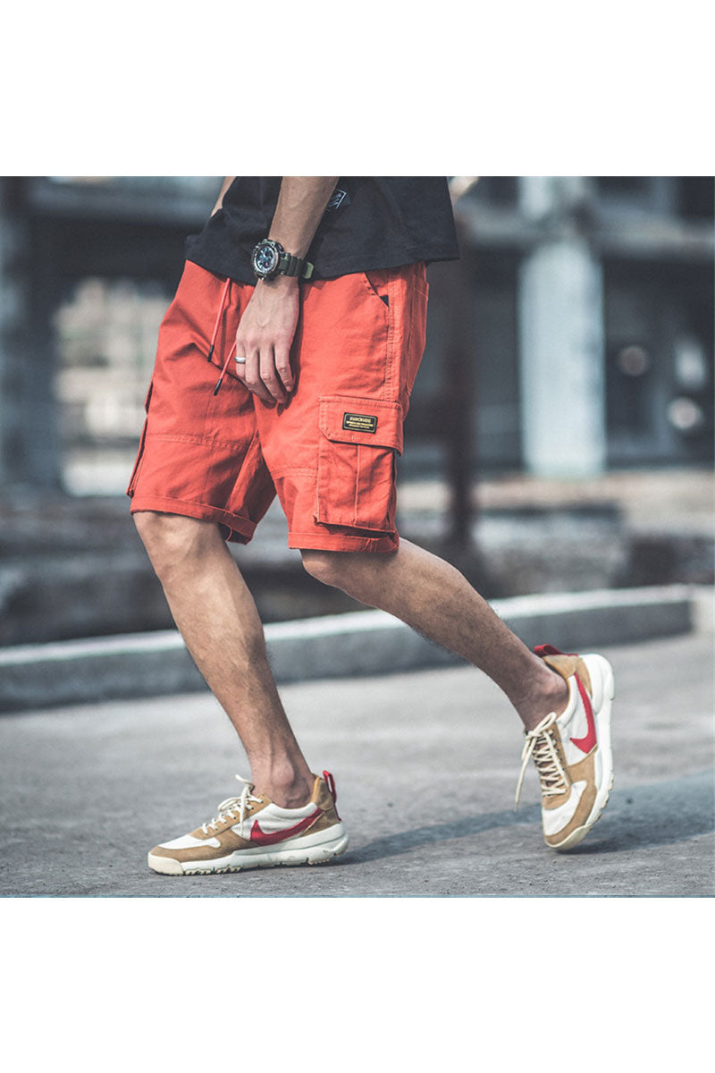 Pantaloni Scurti tip Trei Sferturi pentru Barbati, stil Relaxat, cu 6 Buzunare Largi