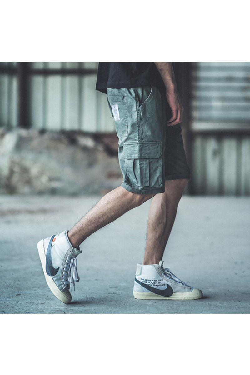 Pantaloni Scurti tip Trei Sferturi pentru Barbati, stil Relaxat, cu 6 Buzunare Largi