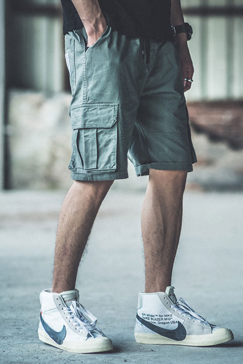 Pantaloni Scurti tip Trei Sferturi pentru Barbati, stil Relaxat, cu 6 Buzunare Largi