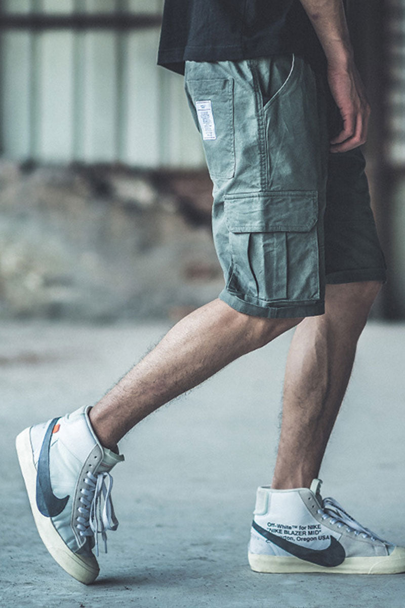 Pantaloni Scurti tip Trei Sferturi pentru Barbati, stil Relaxat, cu 6 Buzunare Largi