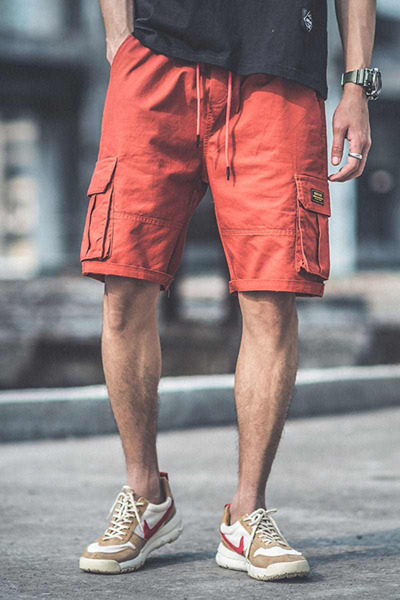 Pantaloni Scurti tip Trei Sferturi pentru Barbati, stil Relaxat, cu 6 Buzunare Largi